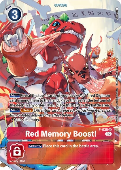 Red Memory Boost! - P-035 (Digimon Adventure Box 2), Digimon Promotion Cards P-035 SR