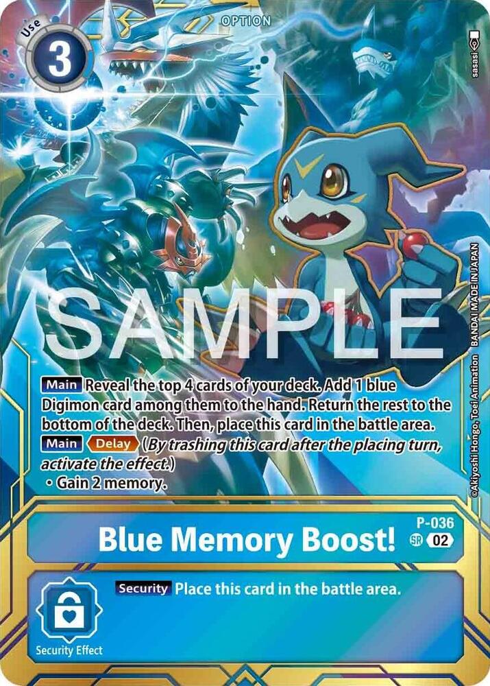 Blue Memory Boost! - P-036 (Premium Card Collection - Memory Boost! Set), Digimon Promotion Cards P-036 P