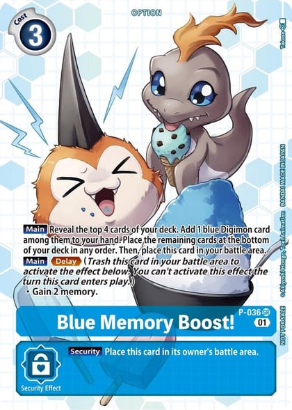 Blue Memory Boost! - P-036 (Next Adventure Box Promotion Pack), Digimon Promotion Cards P-036 SR