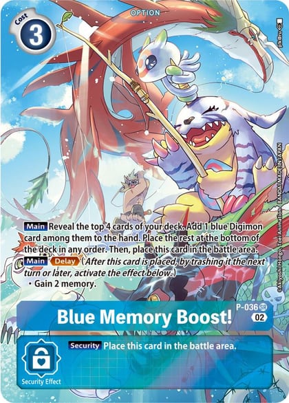 Blue Memory Boost! - P-036 (Digimon Adventure Box 2), Digimon Promotion Cards P-036 SR