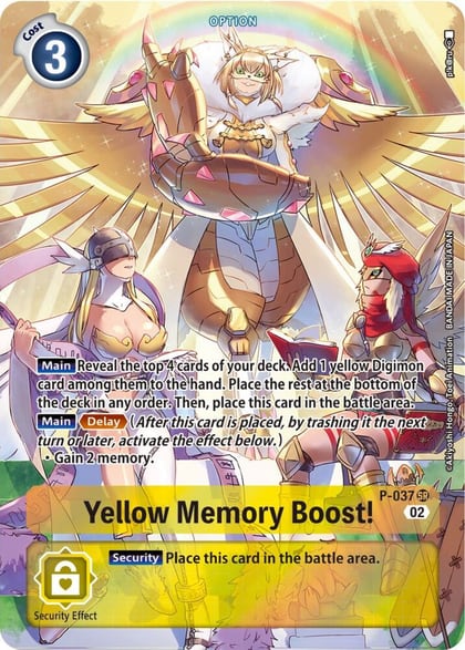 Yellow Memory Boost! - P-037 (Digimon Adventure Box 2), Digimon Promotion Cards P-037 SR