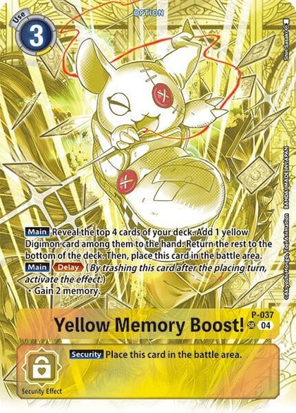 Yellow Memory Boost! (Starter Deck 19 Exclusive), Digimon Promotion Cards P-037 SR
