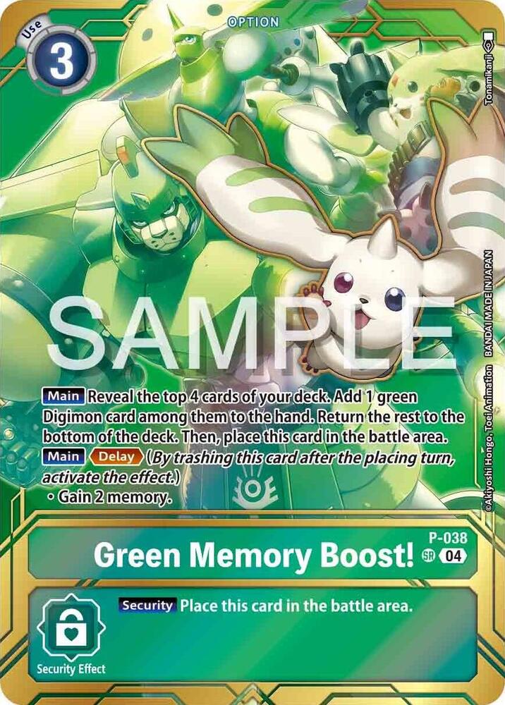Green Memory Boost! - P-038 (Premium Card Collection - Memory Boost! Set), Digimon Promotion Cards P-038 P