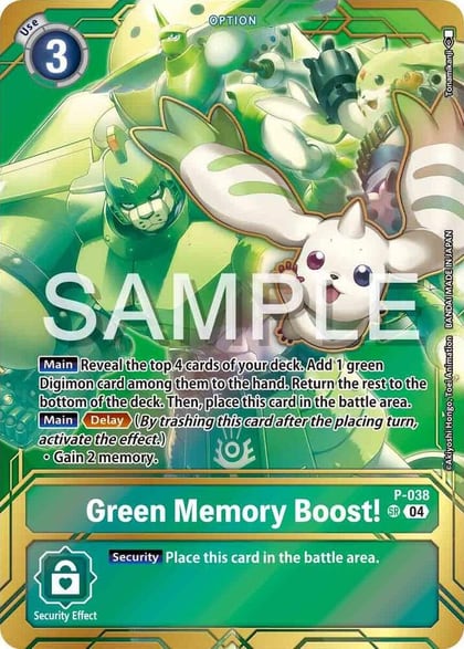 Green Memory Boost! - P-038 (Premium Card Collection - Memory Boost! Set), Digimon Promotion Cards P-038 P