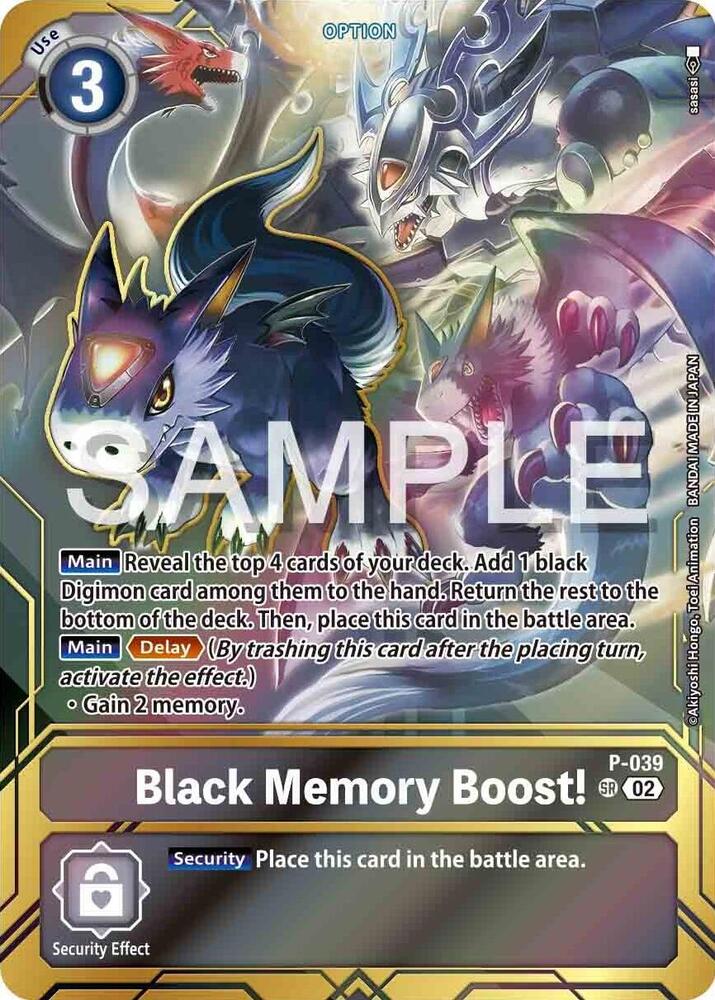 Black Memory Boost! - P-039 (Premium Card Collection - Memory Boost! Set), Digimon Promotion Cards P-039 P