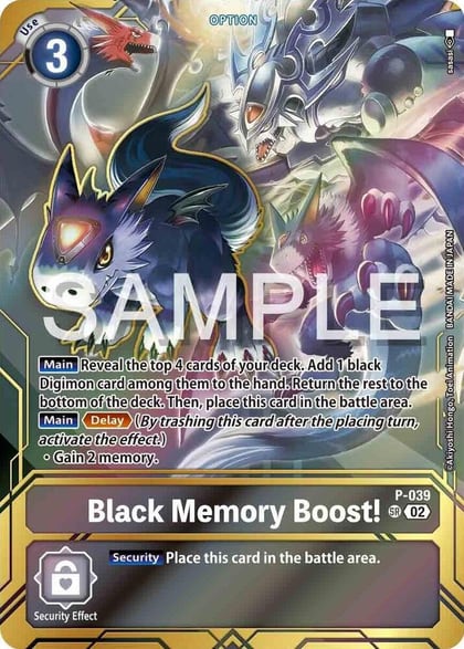 Black Memory Boost! - P-039 (Premium Card Collection - Memory Boost! Set), Digimon Promotion Cards P-039 P