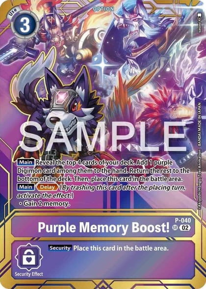 Purple Memory Boost! - P-040 (Premium Card Collection - Memory Boost! Set), Digimon Promotion Cards P-040 P