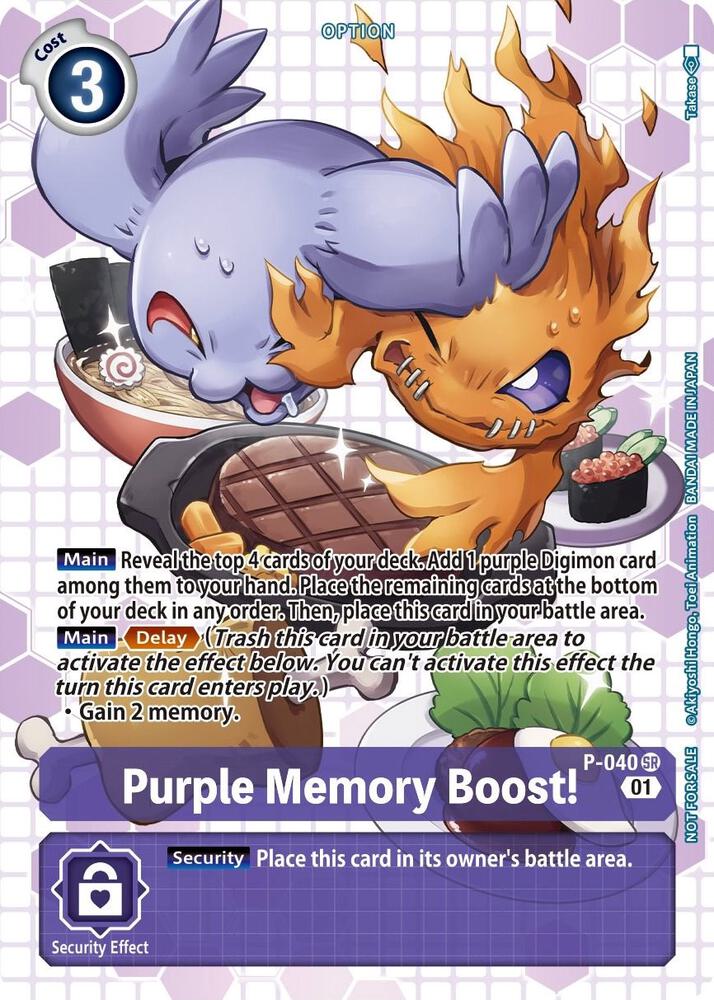 Purple Memory Boost! - P-040 (Next Adventure Box Promotion Pack), Digimon Promotion Cards P-040 P