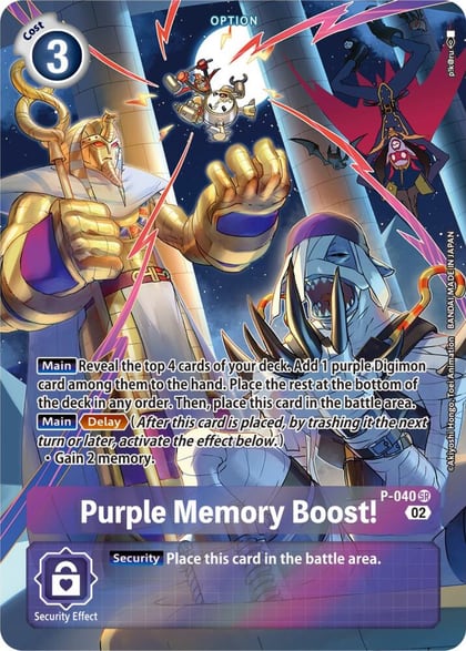 Purple Memory Boost! - P-040 (Digimon Adventure Box 2), Digimon Promotion Cards P-040 SR