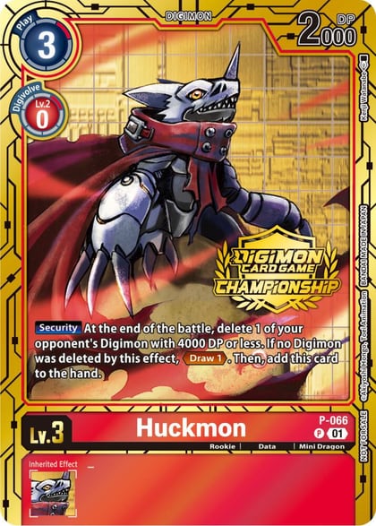 Huckmon - P-066 (Championship 2023 Gold Card Set), Digimon Promotion Cards P-066 P