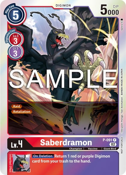Saberdramon - P-091 (3rd Anniversary Update Pack), Digimon Promotion Cards P-091 P