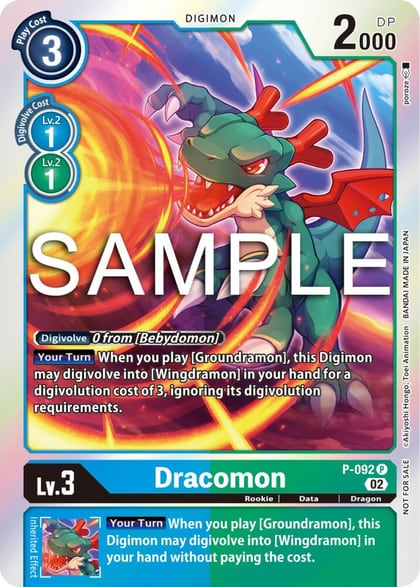Dracomon - P-092 (3rd Anniversary Update Pack), Digimon Promotion Cards P-092 P