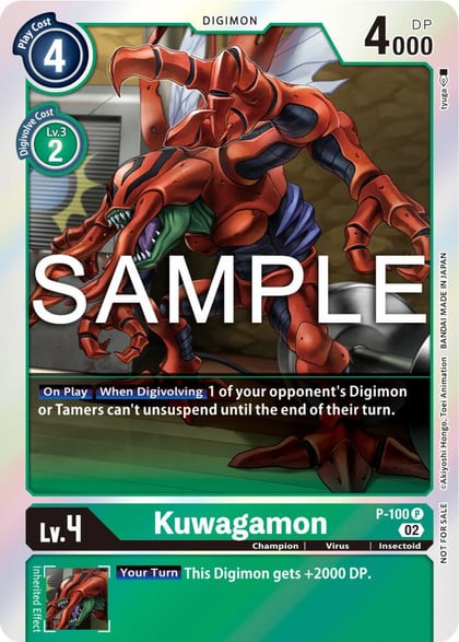 Kuwagamon - P-100 (Limited Card Pack Ver.2), Digimon Promotion Cards P-100 P