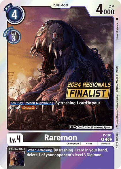 Raremon - P-101 (2024 Regionals Finalist), Digimon Promotion Cards P-101 P