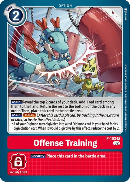 Offense Training - P-103 (Blast Ace Box Topper), Digimon Promotion Cards P-103 P