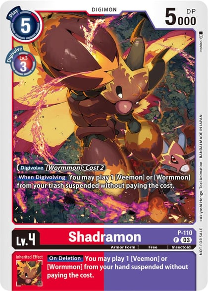 Shadramon - P-110 (3rd Anniversary Survey Pack), Digimon Promotion Cards P-110 P