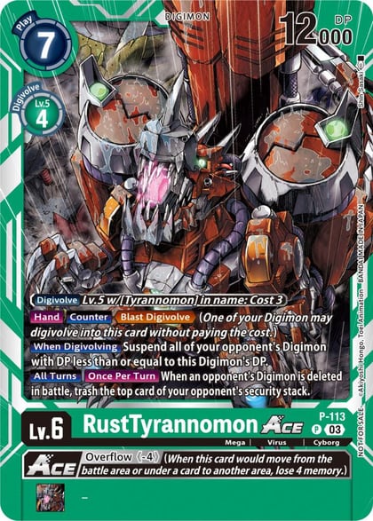 RustTyrannomon ACE - P-113 (3rd Anniversary Survey Pack), Digimon Promotion Cards P-113 P