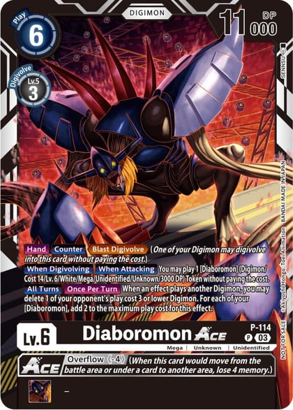 Diaboromon ACE - P-114 (3rd Anniversary Survey Pack), Digimon Promotion Cards P-114 P