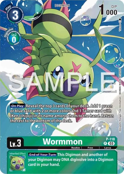 Wormmon - P-118 (Digimon Adventure 02: The Beginning Set), Digimon Promotion Cards P-118 P