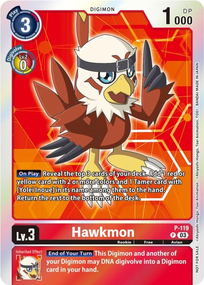 Hawkmon - P-119 (Tamer Party Pack -The Beginning- Ver. 2.0), Digimon Promotion Cards P-119 P