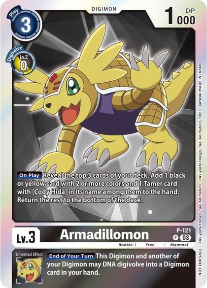 Armadillomon - P-121 (Tamer Party Pack -The Beginning- Ver. 2.0), Digimon Promotion Cards P-121 P