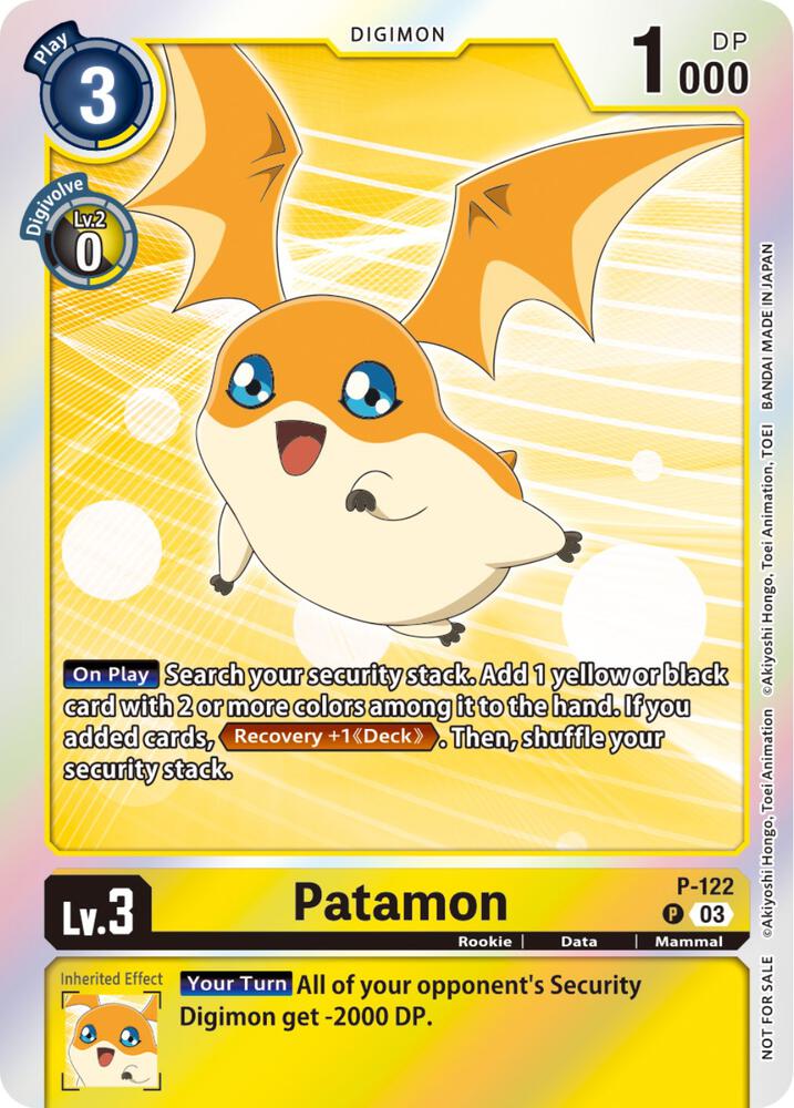 Patamon - P-122 (Tamer Party Pack -The Beginning- Ver. 2.0), Digimon Promotion Cards P-122 P