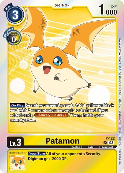 Patamon - P-122 (Tamer Party Pack -The Beginning- Ver. 2.0), Digimon Promotion Cards P-122 P