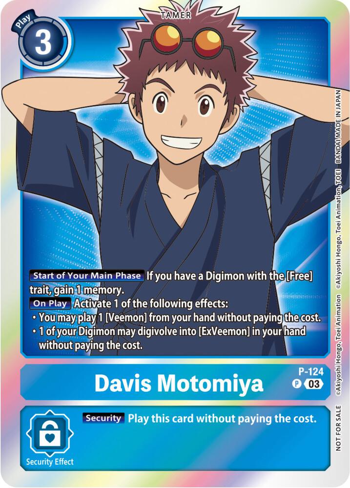 Davis Motomiya - P-124 (Tamer Party Pack -The Beginning- Ver. 2.0), Digimon Promotion Cards P-124 P