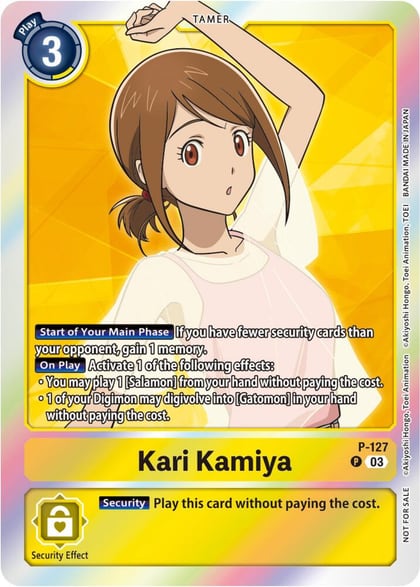 Kari Kamiya - P-127 (Tamer Party Pack -The Beginning- Ver. 2.0), Digimon Promotion Cards P-127 P