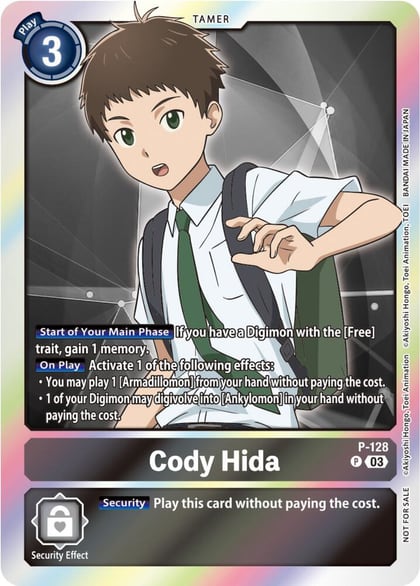 Cody Hida - P-128 (Tamer Party Pack -The Beginning- Ver. 2.0), Digimon Promotion Cards P-128 P