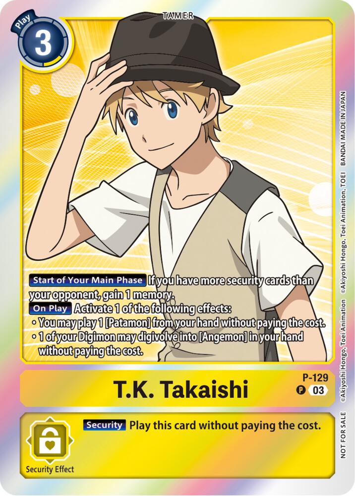 T.K. Takaishi - P-129 (Tamer Party Pack -The Beginning- Ver. 2.0), Digimon Promotion Cards P-129 P