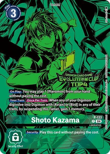 Shoto Kazama (August 2024 Evolution Cup Top 4), Digimon Promotion Cards P-133 P