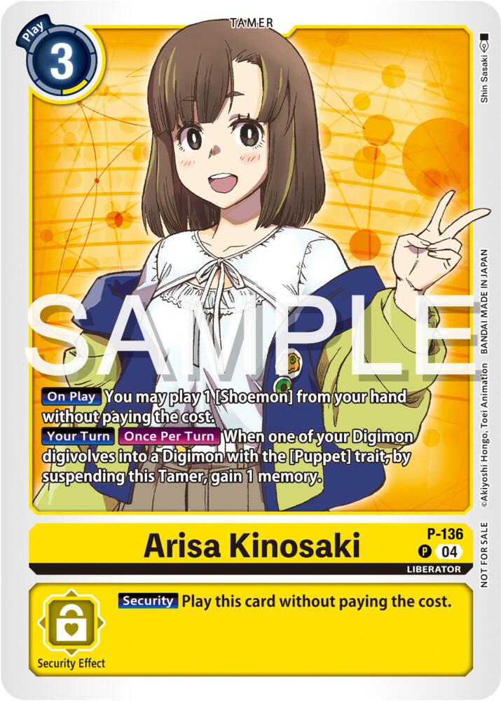 Arisa Kinosaki (Digimon Liberator Promotion Pack), Digimon Promotion Cards P-136 P