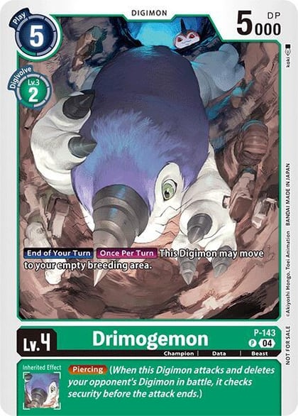 Drimogemon - P-143 (Store Tournament 2024 Jul. - Sep. Participation Pack), Digimon Promotion Cards P-143 P