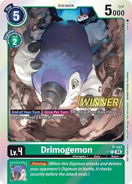 Drimogemon - P-143 (Store Tournament 2024 Jul. - Sep. Winner Pack), Digimon Promotion Cards P-143 P