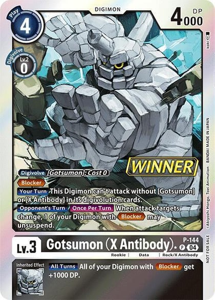 Gotsumon (X Antibody) - P-144 (Store Tournament 2024 Jul. - Sep. Winner Pack), Digimon Promotion Cards P-144 P