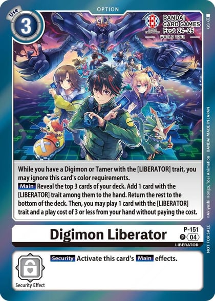 Digimon Liberator - P-151 (BANDAI Card Games Fest 24-25 World Tour), Digimon Promotion Cards P-151 P