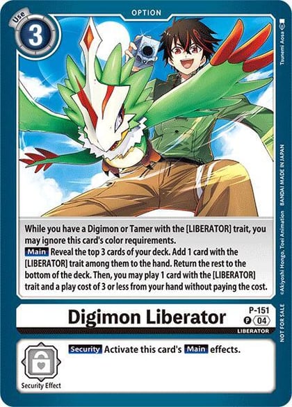 Digimon Liberator - P-151 (Store Tournament 2024 Jul. - Sep. Participation Pack), Digimon Promotion Cards P-151 P