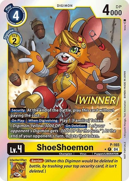 ShoeShoemon (Store Tournament 2025 Vol.1 Winner Pack), Digimon Promotion Cards P-165 P