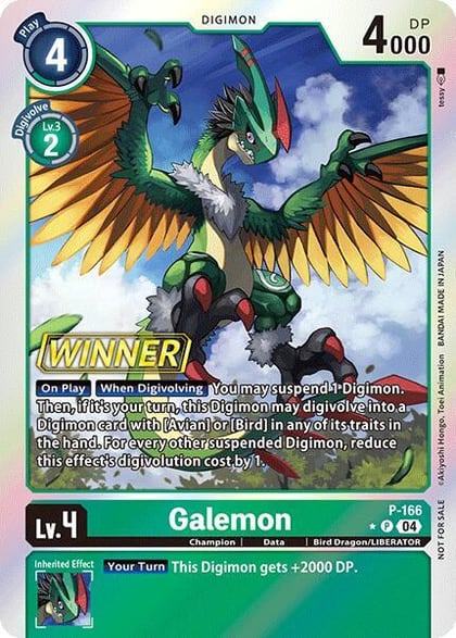 Galemon (Store Tournament 2025 Vol.1 Winner Pack), Digimon Promotion Cards P-166 P