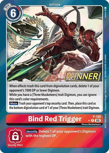 Bind Red Trigger (Store Tournament 2025 Vol.2 Winner Pack), Digimon Promotion Cards P-180 P