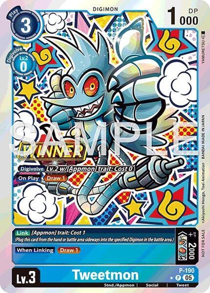 Tweetmon (Store Tournament 2025 Vol.3 Winner Pack), Digimon Promotion Cards P-190 P