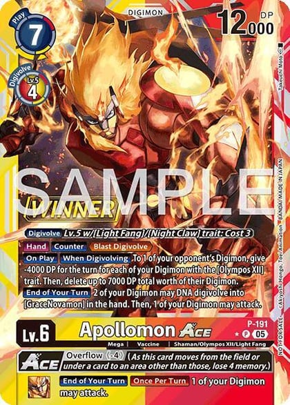 Apollomon ACE (Store Tournament 2025 Vol.3 Winner Pack), Digimon Promotion Cards P-191 P