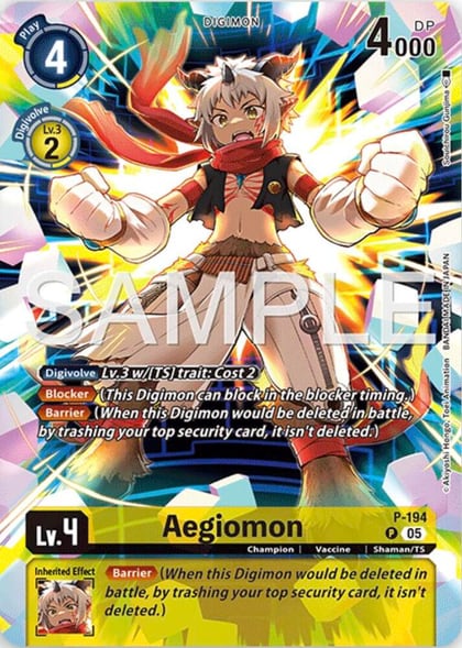 Aegiomon (Digimon Story: Time Stranger Collector's Edition), Digimon Promotion Cards P-194 P