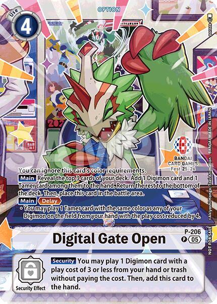 Digital Gate Open - P-206 (BANDAI Card Games Fest 25-26), Digimon Promotion Cards P-206 P