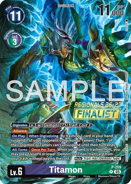 Titamon (Regionals 26-27 Season 1 Finalist), Digimon Promotion Cards P-209 P