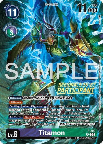 Titamon (Regionals 26-27 Season 1 Participant), Digimon Promotion Cards P-209 P