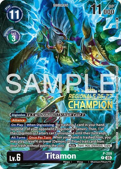 Titamon (Regionals 26-27 Season 1 Champion), Digimon Promotion Cards P-209 P
