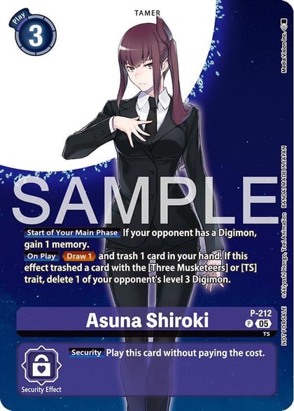 Asuna Shiroki (Hacker's Slumber Box Promotion Pack), Digimon Promotion Cards P-212 P