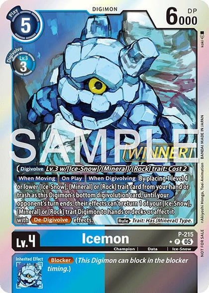 Icemon (Official Store Tournament 2026 Vol. 1 Winner), Digimon Promotion Cards P-215 P